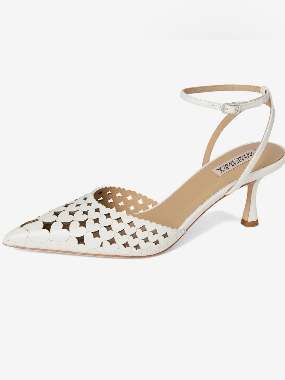 NEW Badgley Mischka Omelia in White Patent Leather